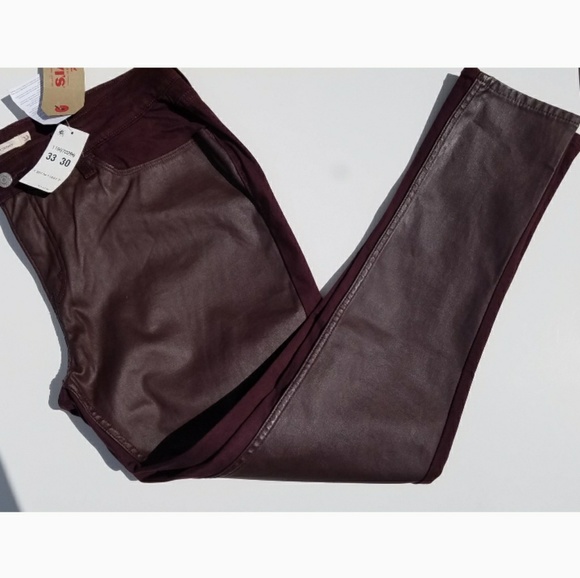 Levi's Pants - NWT Levis Maroon Faux Leather Pants